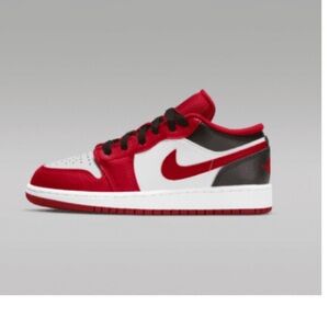 Jordan 1 Low Kids' Sneakers - White, Black, Red